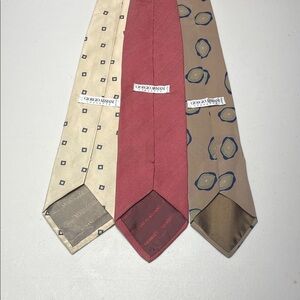 Giorgio Armani Elegant Tie Trio - Cream, Red, Brown